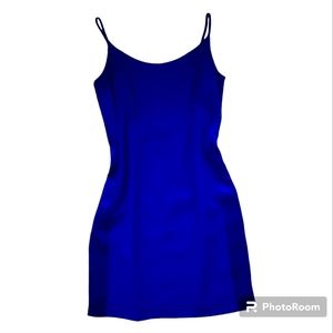 Vintage Jackie K Blue Dress & Jacket with rhinestone button Size 8